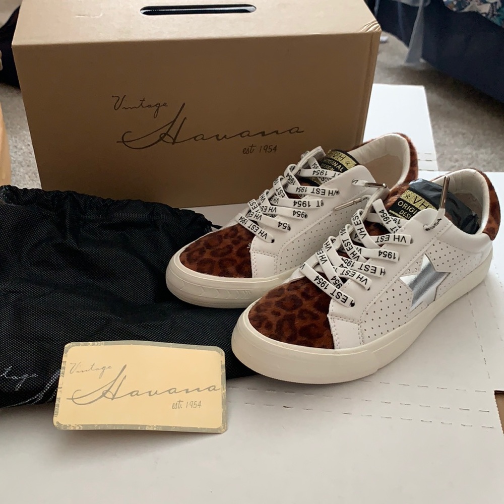 Vintage Havana White Leopard Sneakers